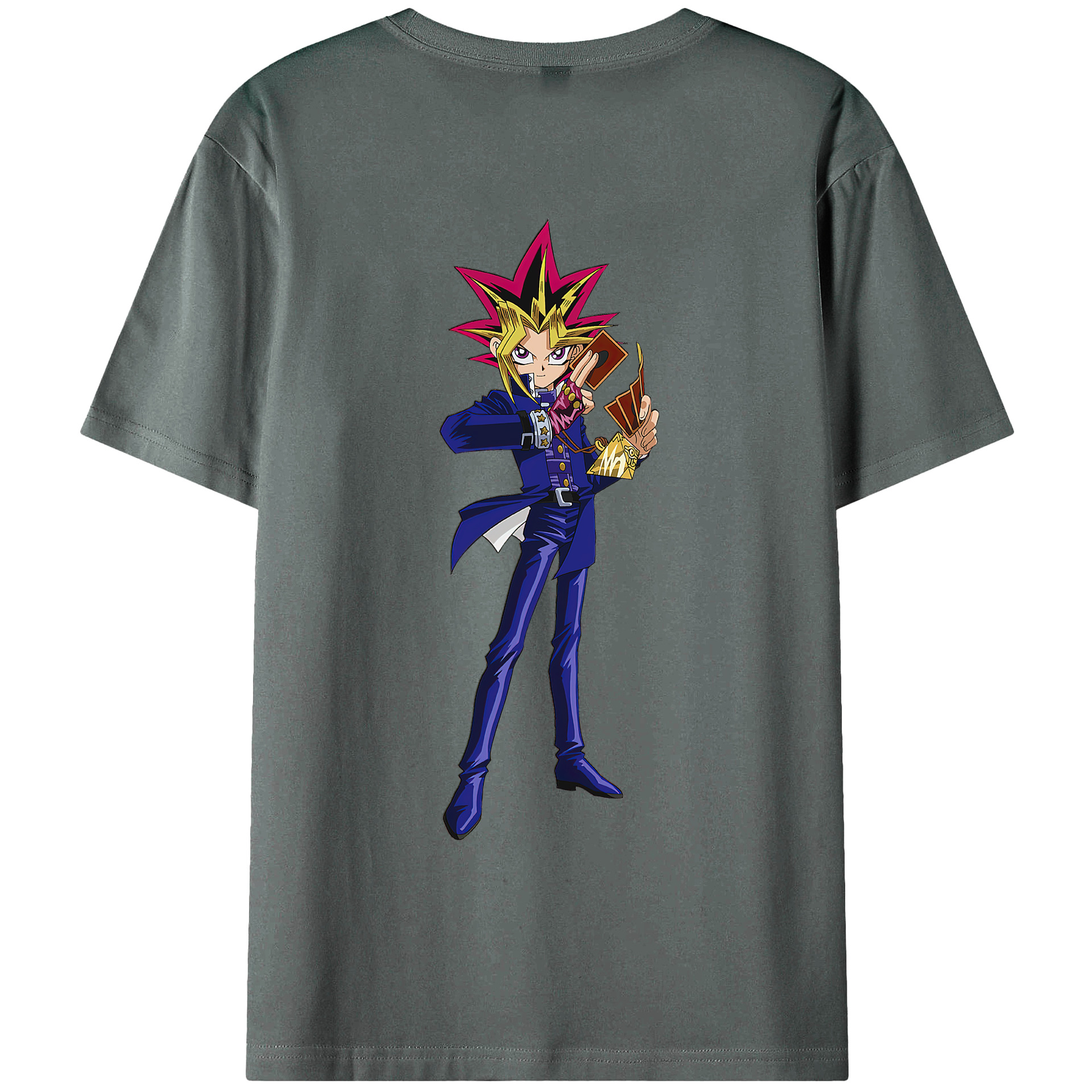 （画像用） 遊☆戯☆王 Yu-Gi-Oh! 綿100％ メンズ半袖Tシャツ（バックプリント） 通気性